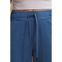 Sail Blue Drawstring High Waist Wide Leg Pocketed Sweatpants - L thumbnail