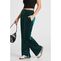 Evergreen Solid Drawstring Waist Wide Leg Pants - 2XL thumbnail
