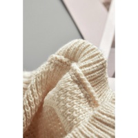 Black Color Block Netted Texture Pullover Sweater - M thumbnail