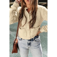 Oatmeal Pearl Buttons Popcorn Textured Sweater Cardigan - L thumbnail