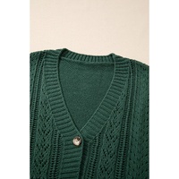 Canton Open Knit Drop Shoulder Sweater Cardigan - 2XL thumbnail
