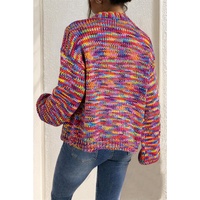 Pink Confetti Drop Shoulder Open Front Cardigan - XL thumbnail