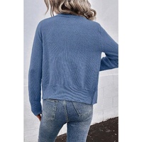 Myosotis Textured Knit Pearl Beaded Button Up Cardigan - L thumbnail