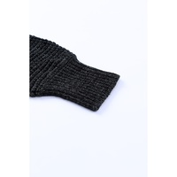 Black Plaid Knitted Long Open Front Cardigan - M thumbnail