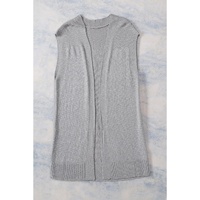 Gray Basic Vest Cardigan Sweater - L thumbnail
