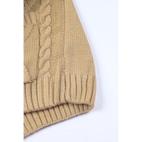 Azura Exchange Beige Front Pockets Buttons Textured Cardigan - L thumbnail