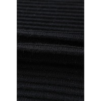 Black Horizontal Rib Knitted Open Front Hooded Cardigan - XL thumbnail
