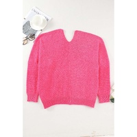 Rose Buttons Front Pocketed Sweater Cardigan - L thumbnail