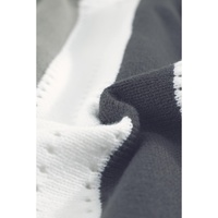 Gray Striped Colorblock V Neck Knitted Sweater - XS thumbnail