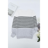 Gray Striped Colorblock Sweater - XL thumbnail