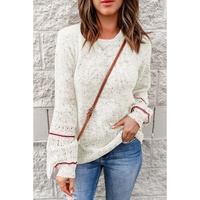 White Pilling Detail Patterned Sleeve Sweater - S thumbnail
