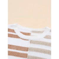 Stripe Blocked Drop Shoulder Slouchy Sweater - M thumbnail