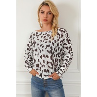 Leopard Long Sleeve Crewneck Sweater - L thumbnail