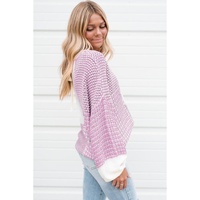 Bonbon Neutral Colorblock Tie Back Sweater - L thumbnail