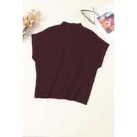 Mineral Red Patch Pocket Ribbed Knit Short Sleeve Sweater - M thumbnail