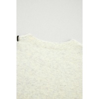 White Contrast Stitch Detail Ribbed Trim Sweater - XL thumbnail