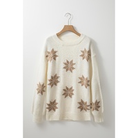 White Snowflake Christmas Tunic Sweater - S thumbnail