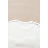 White Tinsel Merry and Bright Graphic Christmas Sweater - M thumbnail