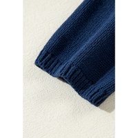 Sail Blue Star Pattern Drop Shoulder Knitted Sweater - XL thumbnail