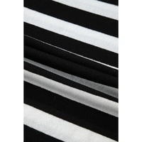 Black Stripe Slim Fit High Neck Knit Sweater - L thumbnail