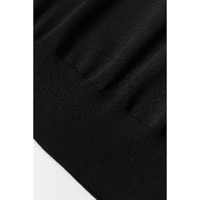Black Solid Color Slim Fit Lightweight Crew Neck Sweater - M thumbnail
