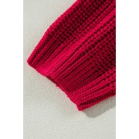 Racing Red Off-the-shoulder Knit Sweater - L thumbnail