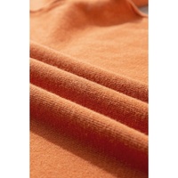 Straw Yellow Color Contrast Edge Mock Neck Slim Fit Sweater - L thumbnail