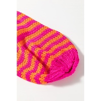 Rose Stripe 3/4 Puff Sleeve Drop Shoulder Sweater - M thumbnail