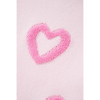 Pink Heart Shape Bubble Sleeve Baggy Sweater - L thumbnail