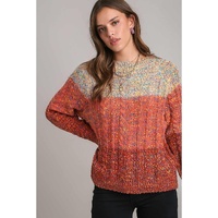 Multicolour Colorful Confetti Wool Ball Knitted Sweater - XL thumbnail