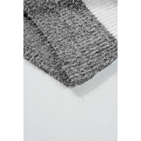Gray Stripe Colorblock Bubble Sleeve Drop Shoulder Sweater Dress - S thumbnail