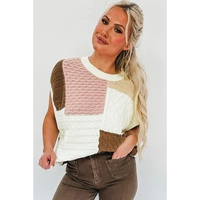Multicolor Colorblock Mix Textured Sweater Tee - XL thumbnail