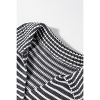 Gray Stripe Collared V Neck Sweater Vest with Pockets - M thumbnail