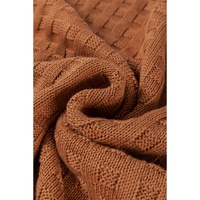 Camel Round Neck Textured Knit Sweater Vest - XL thumbnail