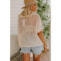 Azura Exchange Knit Ribbed Round Neck Short Sleeve Sweater Tee - L thumbnail