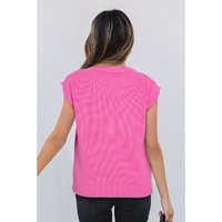 Sachet Pink Western Horse Embroidered Round Neck Sweater Tee - S thumbnail