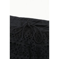 Black Lace Shorts Attached Swim Bottom - L thumbnail