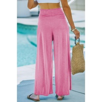 Bonbon Knotted Drop Waist Split Leg Relaxed Pants - 2XL thumbnail