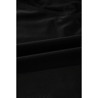 Black Pleated Mesh One Shoulder Bikini Top and Skirts Set - XL thumbnail