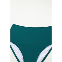 Green Leopard Print U Neck Knotted High Waist Bikini Set - S thumbnail