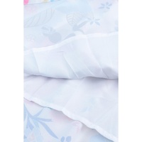 White Frill Mock Neck Sleeveless Tiered Floral Dress - L thumbnail