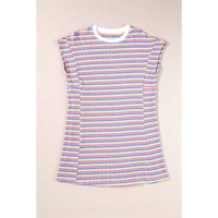 Pink Stripe Crew Neck T Shirt Dress - XL thumbnail