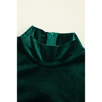Evergreen Velvet High Neck Tiered Ruffle Mini Dress - L thumbnail