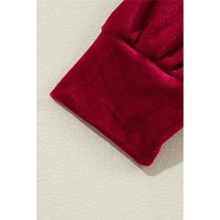 Racing Red Velvet High Neck Tiered Ruffle Mini Dress - L thumbnail