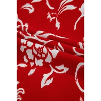 Red Floral Printed Spaghetti Strap Empire Waist Maxi Dress - L thumbnail
