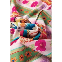Multicolour Boho Floral Print Buttoned Long Sleeve Shirt Dress - XL thumbnail