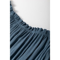 Real Teal Frilled Neckline 3/4 Sleeve Layered Ruched Mini Dress - XL thumbnail