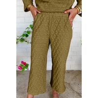 Sage Green Solid Quilted Pullover and Pants Outfit - S thumbnail
