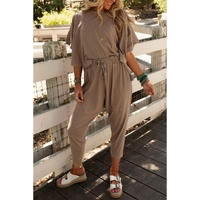 Simply Taupe High Low Boxy Fit Tee and Crop Pants Set - L thumbnail