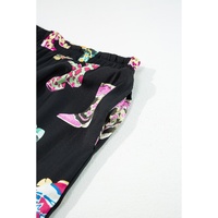 Black Western Cowgirl Boots Printed Satin Long Pajama Set - XL thumbnail